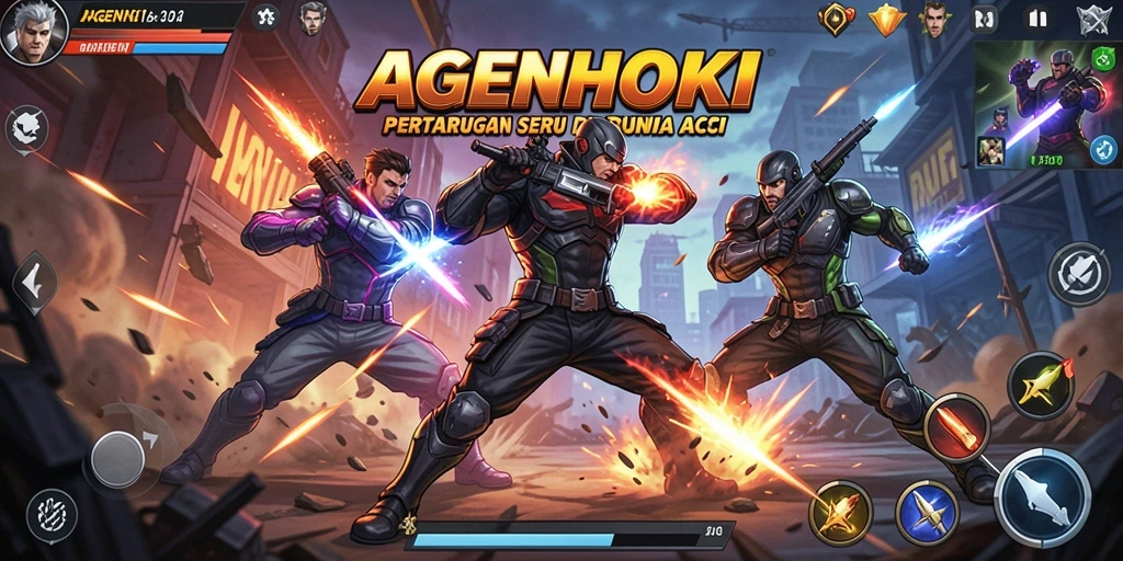 Tampilan seru dari gameplay AGENHOKI dengan aksi penuh adrenalin.