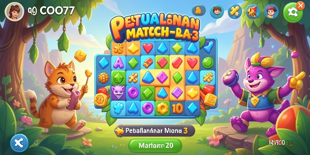 Gameplay seru dan warna-warni dalam COO77 yang menarik.