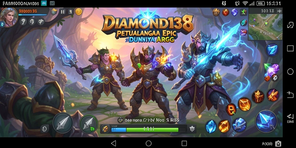 Screenshot utama DIAMOND138 menampilkan aksi seru dalam pertempuran ARPG.