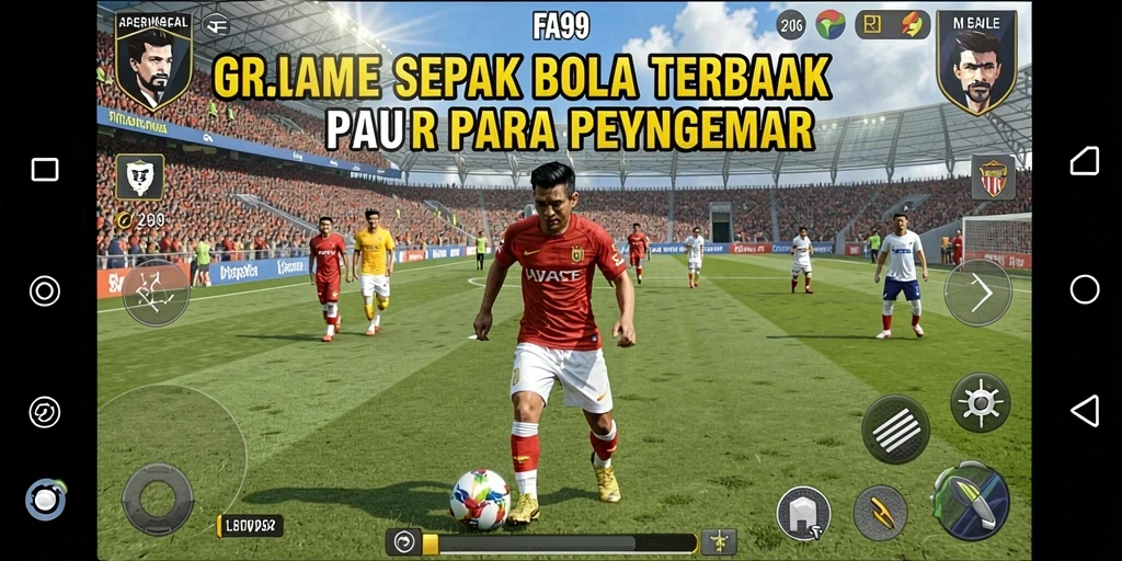 Tampilan menarik dari gameplay seru FA99 yang menampilkan aksi di lapangan.
