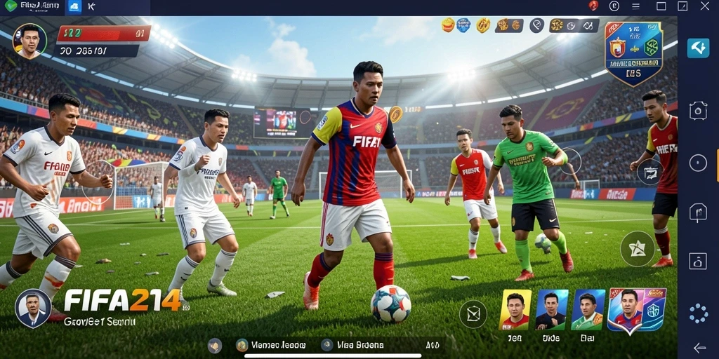 Tangkapan layar utama yang menunjukkan serunya gameplay Arcade di FIFA234.