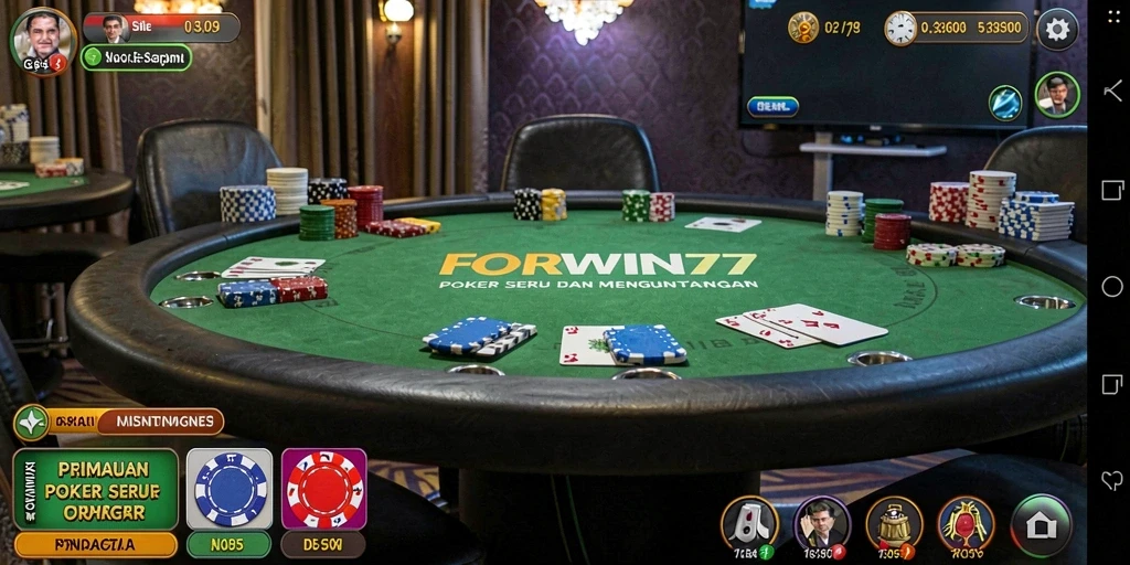 Screenshot gameplay Poker yang mendebarkan di FORWIN77.