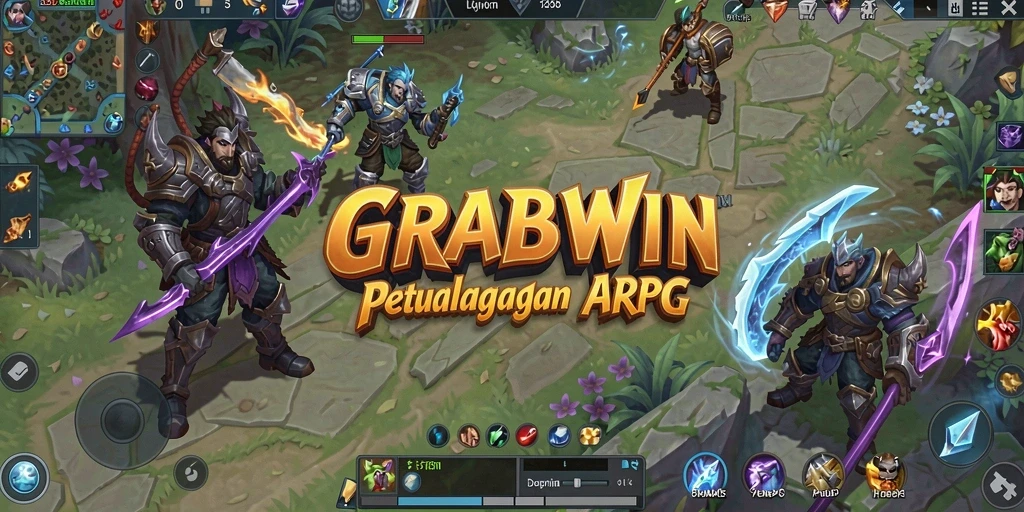 Tampilan gameplay menawan di dunia ARPG GRABWIN.
