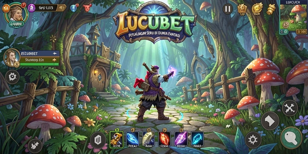 Screenshot gameplay LUCUBET dengan pemandangan yang menakjubkan.