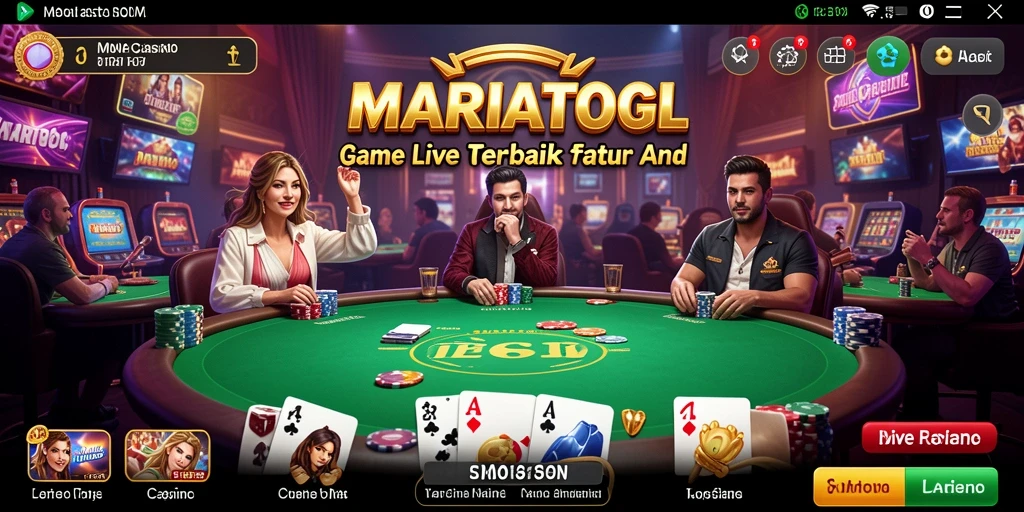 Screenshot gameplay Live Casino MARIATOGL yang menampilkan dealer dan pemain yang antusias.
