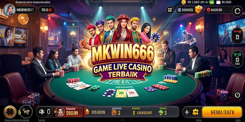 Screenshot gameplay MKWIN666 menampilkan dealer dan pemain dalam suasana Live Casino.