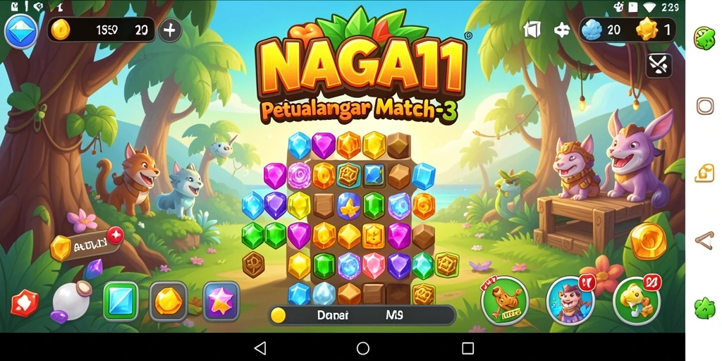 Gameplay seru dengan pencocokan batu permata yang menantang.