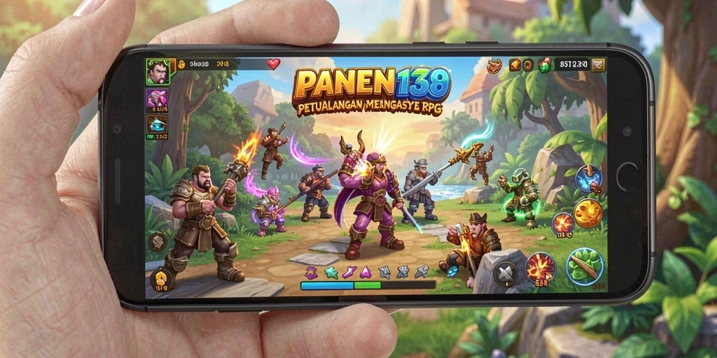 Screenshot utama PANEN138 menampilkan aksi seru dalam gameplay RPG.