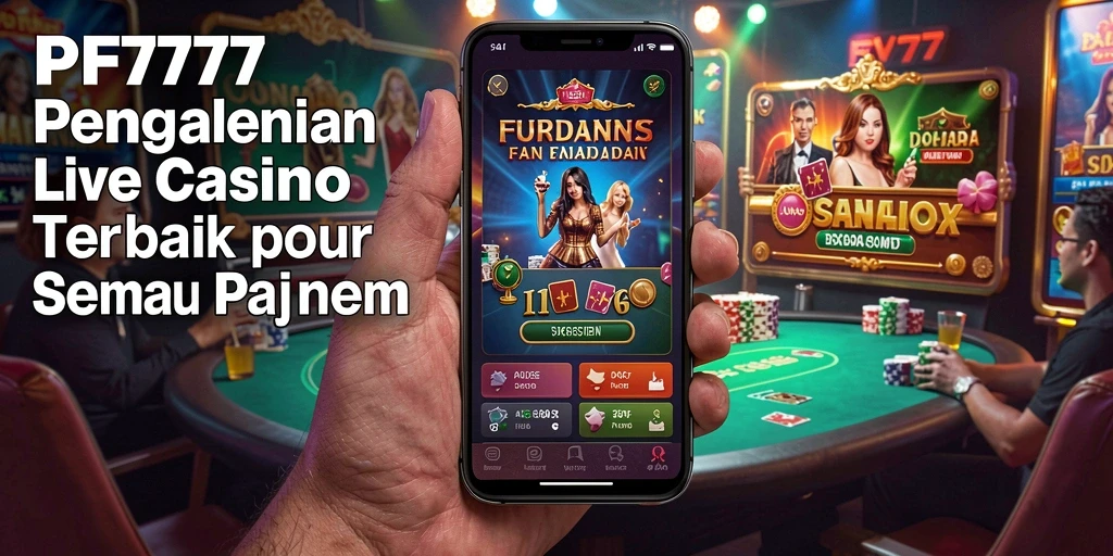 Screenshot gameplay PF777 menampilkan dealer langsung dan suasana kasino yang nyata.