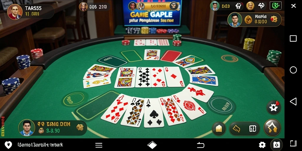 Tampilan gameplay Gaple yang seru dan menarik di TAR555.