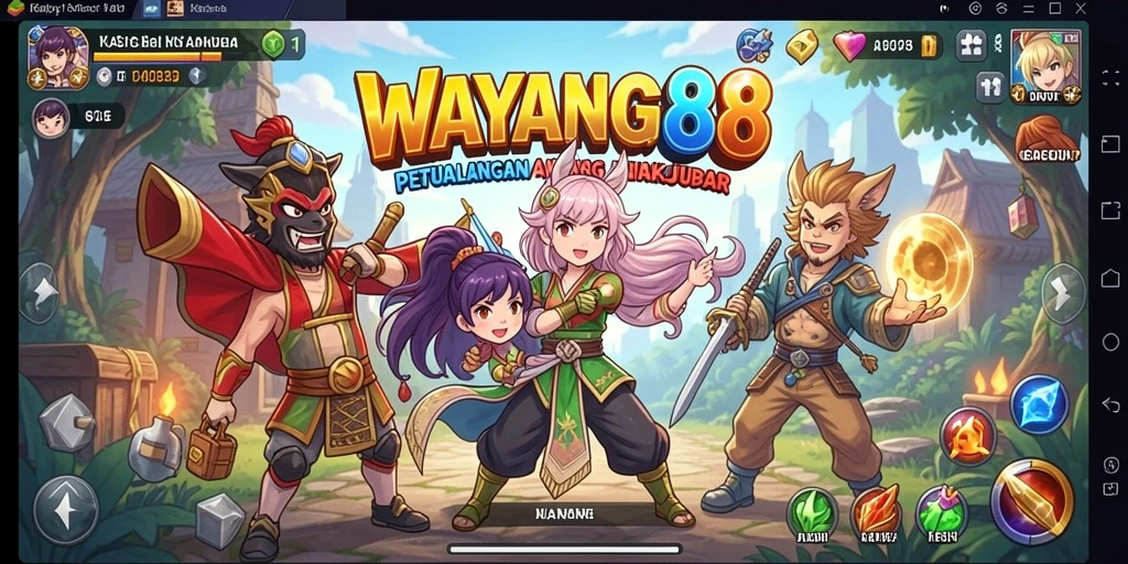 Tangkapan layar menampilkan aksi seru dalam WAYANG88.